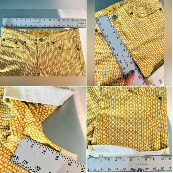 prAna Jean Shorts Kara Ultra Soft Denim Cuffed Marigold Mixer Yellow 6/28 NEW - Picture 12 of 15